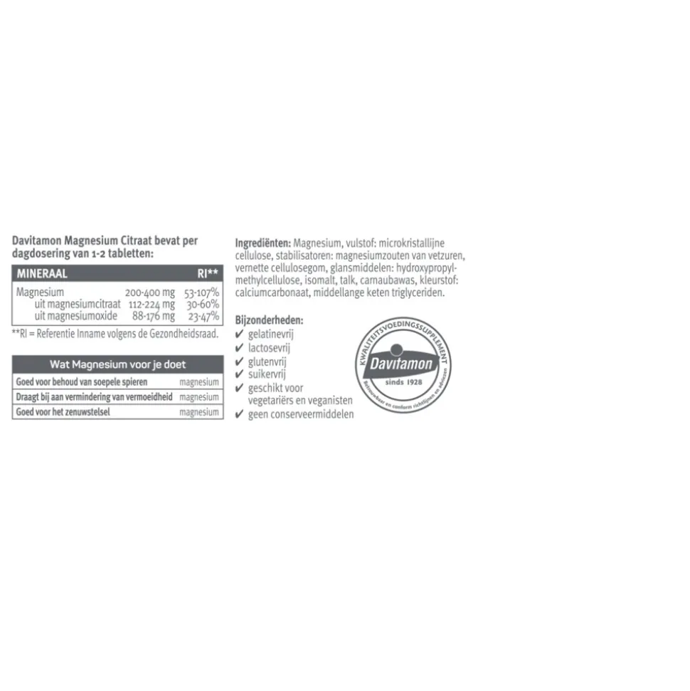 Davitamon Magnesium Citraat 60 tabletten