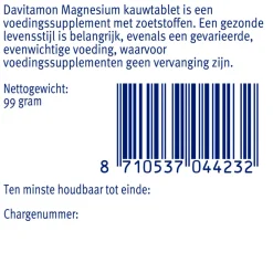 Davitamon Magnesium Kauwtablet 60 tabletten