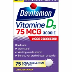 Davitamon Vitamine D3 75mcg 75 smelttabletten