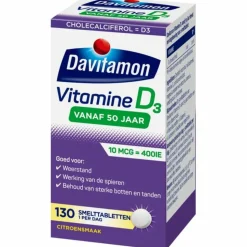 Davitamon Vitamine D3 Vanaf 50 Jaar 130 smelttabletten