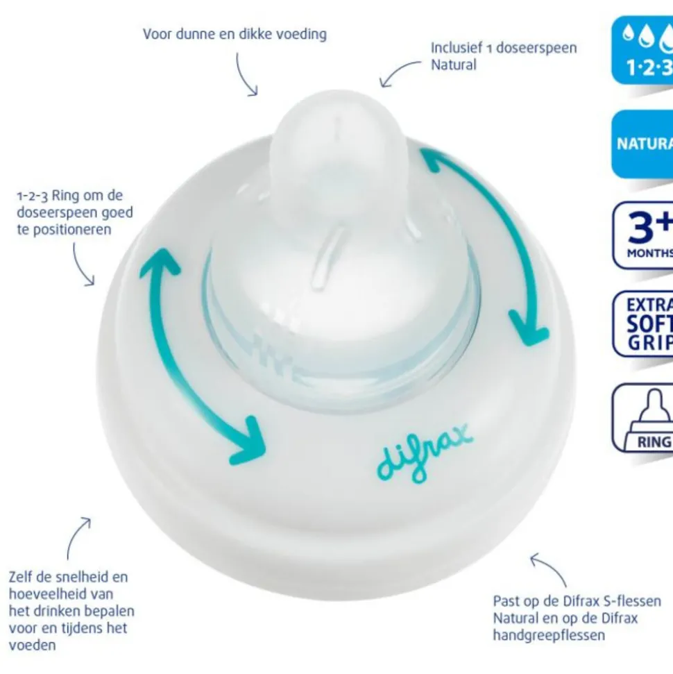 Difrax Flessenring 1-2-3 Natural