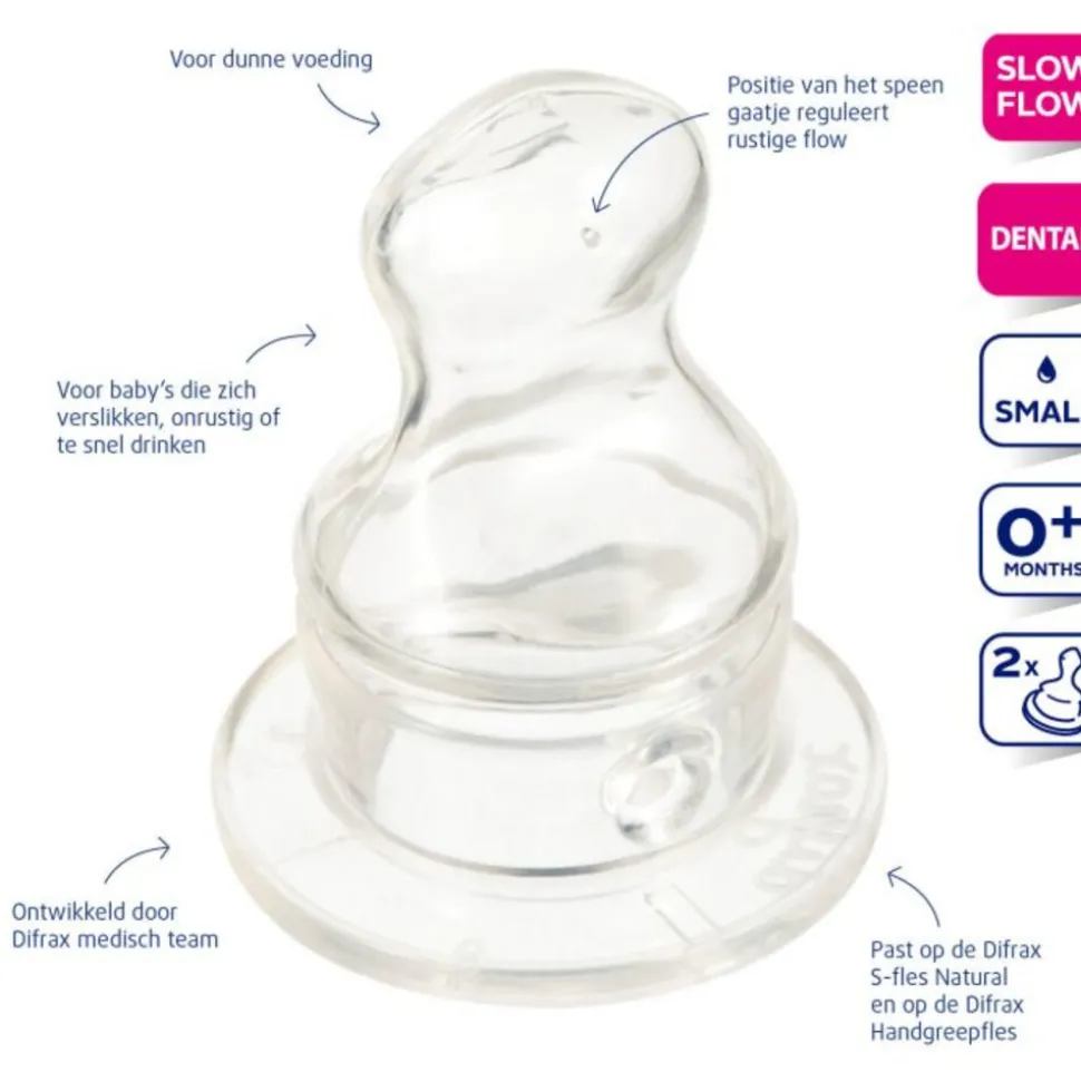 Difrax Flessenspeen Dental Small 2 stuks