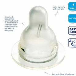 Difrax Flessenspeen Natural Small 2 stuks