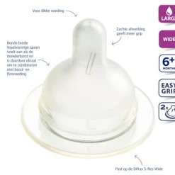 Difrax Flessenspeen Wide Large 2 stuks