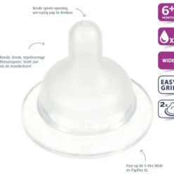 Difrax Flessenspeen Wide Papspeen XL 2 stuks