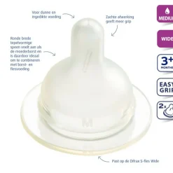 Difrax Flessenspeen Wide Medium 2 stuks