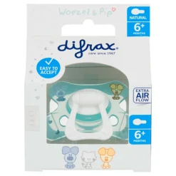 Difrax Fopspeen Natural 6+ mnd Woezel & Pip 1 stuk