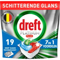 Dreft Vaatwastabletten Platinum Plus All In One Deep Clean 19 stuks