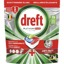 Dreft Vaatwastabletten Platinum Plus All In One 19 stuks