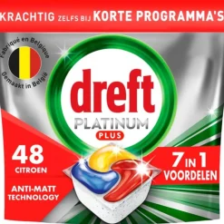 Dreft Vaatwastabletten Platinum Plus All In One Citroen 48 stuks