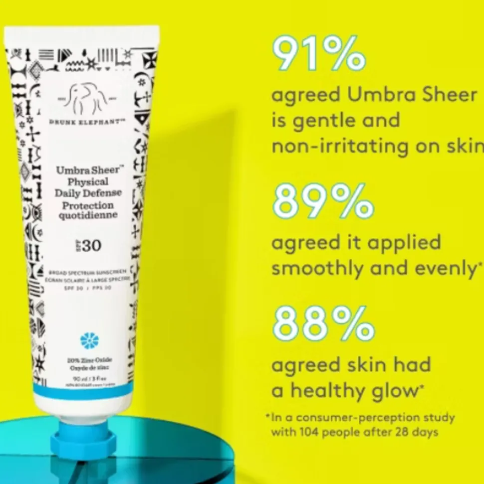 Drunk Elephant Umbra Sheer Physical Daily Defense SPF 30 Zonnebrandcreme 90ml