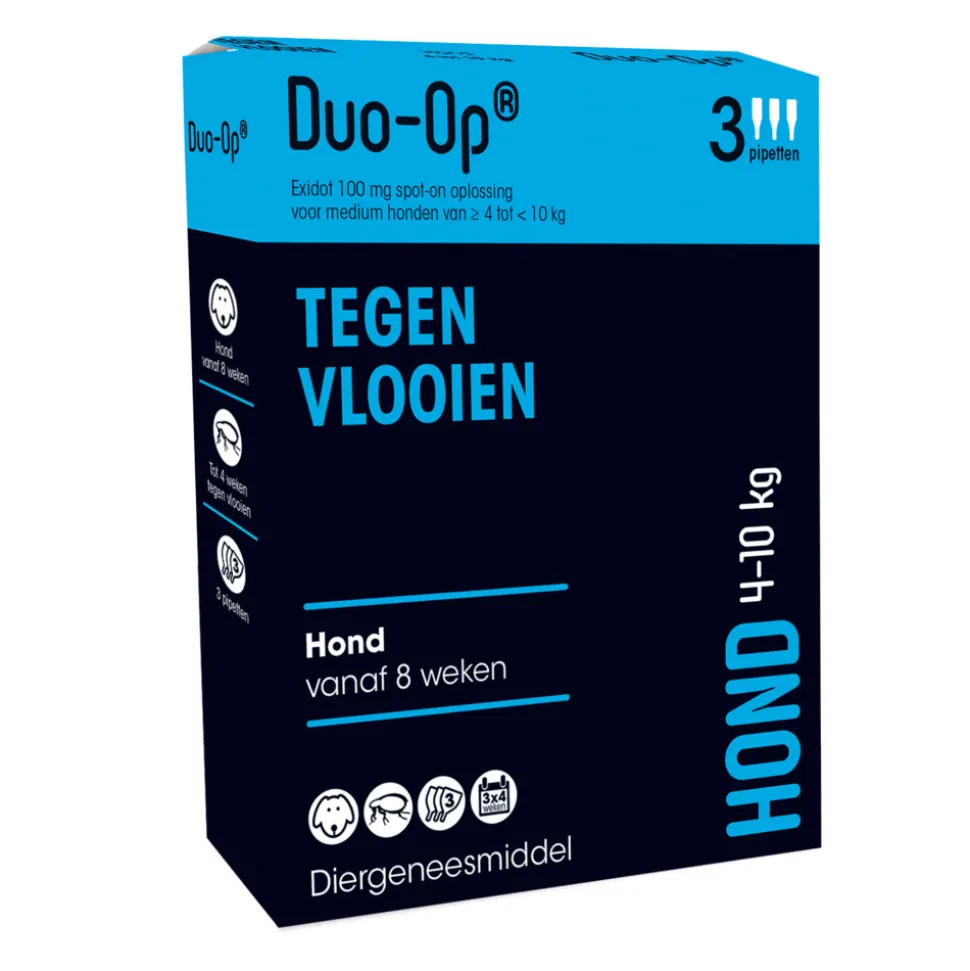Duo-op Anti Vlooiendruppels Hond 4 - 10 kg 3 pipetten