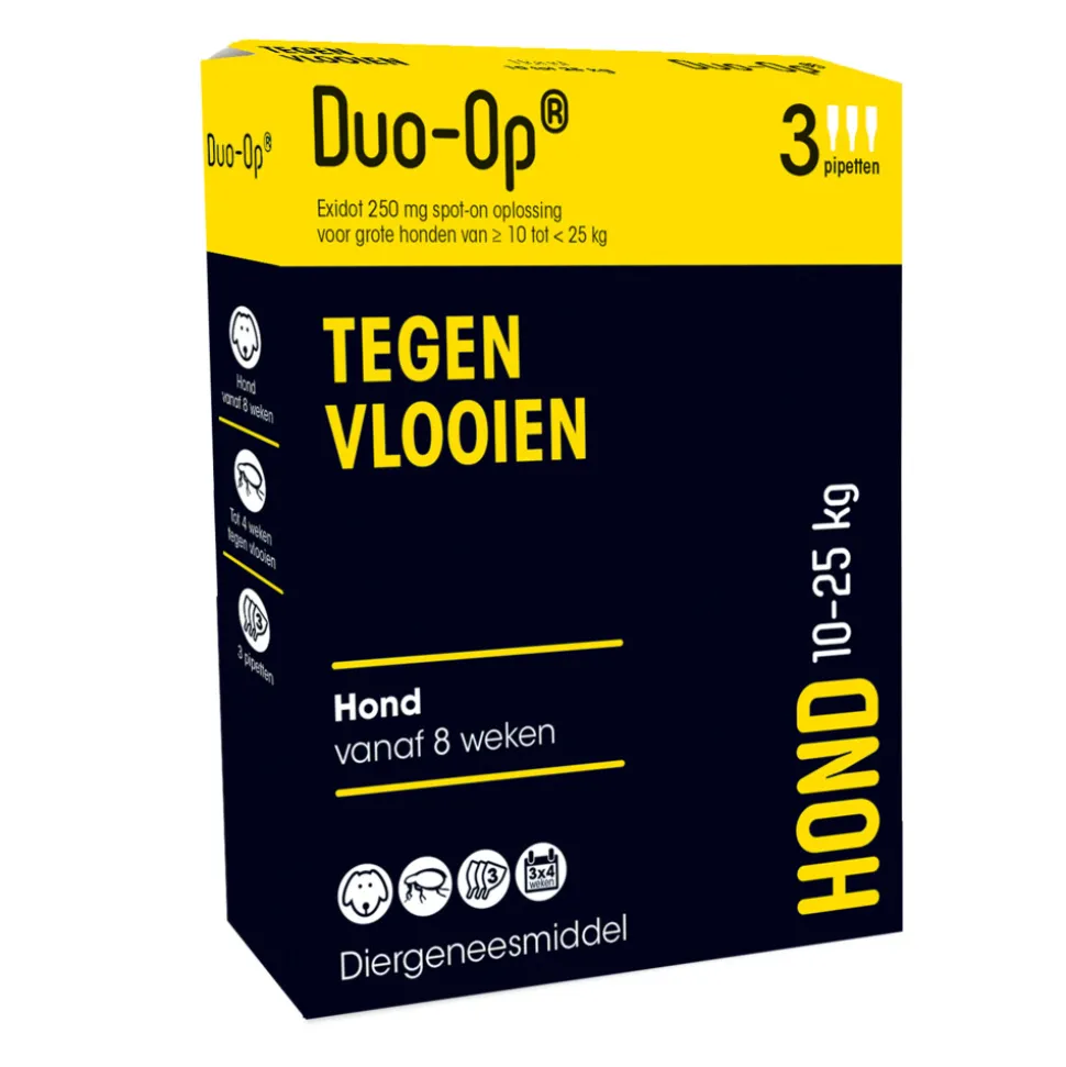 Duo-op Anti Vlooiendruppels Hond 10 - 25 kg 3 pipetten