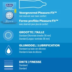 Durex - Classic Natural Condooms 20 stuks, Thin Feel Condooms 20 stuks & Nude No Latex 20 stuks - Pakket