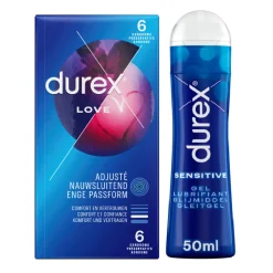 Durex - Love Condooms 6 stuks & Play Sensitive Glijmiddel 50 ml Pakket