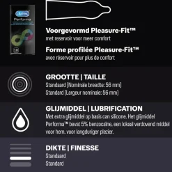 Durex - Pleasure Me Condooms 10 stuks, Orgasm Intense Condooms 10 stuks & Performa Condooms10 stuks - Pakket