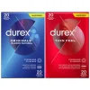 Durex - Thin Feel Condooms 20 stuks & Originals Classic Natural Condooms 20 stuks - Pakket