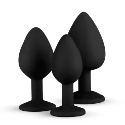 Easytoys Luxe Buttplug Set Zwart 3 stuks