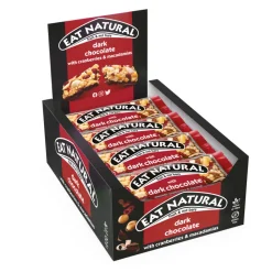 Eat natural Fruit Bar Pure Chocolade Cranberries & Macadamia Noten 12 x 45 gr
