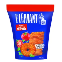 Elephant Pretzels Tomaat & Kruiden 160 gr