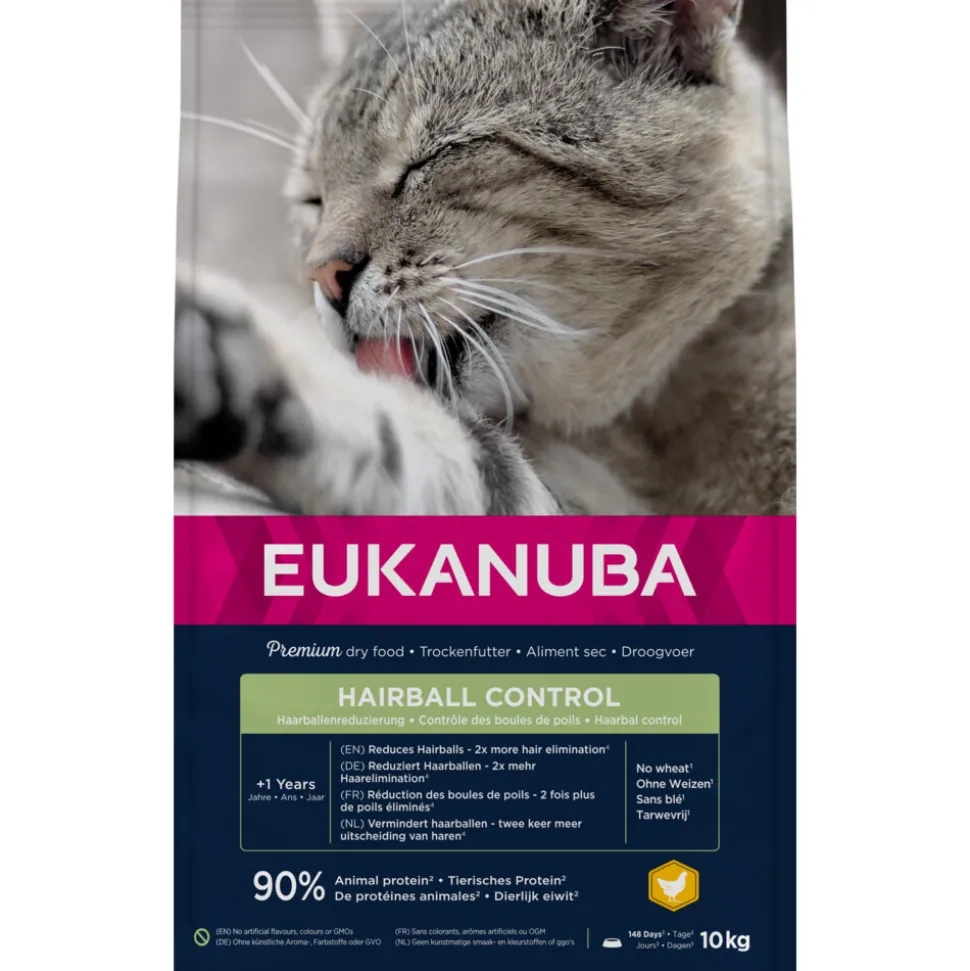Eukanuba Adult Hairball Control Kattenvoer 10 kg