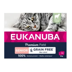 Eukanuba Premium Paté Graanvrij Senior Kattenvoer Nat Zalm Multi-Pack 12 x 85 gr