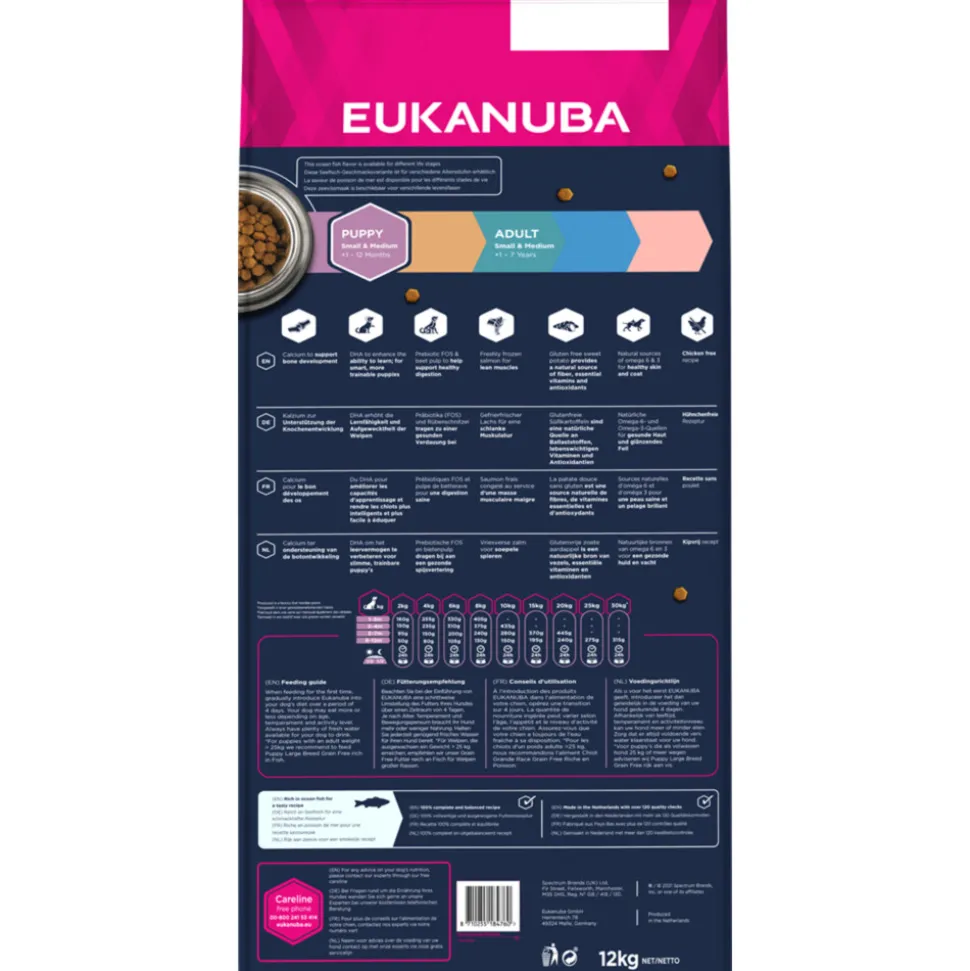 Eukanuba Puppy Graanvrij Small-Medium Hondenvoer Vis 12 kg