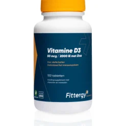 Fittergy Supplements Vitamine D3 50mcg Met Zink 100 tabletten