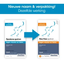 Flea Free Spot On Anti Vlooiendruppels Hond 40-60 kg 3 pipetten