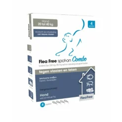 Flea Free Spot-on Combo Anti Vlooien en Teken Druppels Hond 20-40 kg 4 pipetten