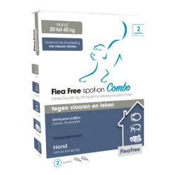 Flea Free Spot-On Combo Anti Vlooien en Teken Druppels Hond 20 - 40 kg 2 pipetten