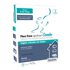 Flea Free Spot-on Combo Anti Vlooien en Teken Druppels Hond 2-10 kg 2 pipetten