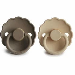 Frigg Fopspeen Daisy maat 1 0-6 mnd Croissant Portobello 2 stuks