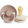 Frigg Fopspeen Rope maat 2 6-18 mnd Blush Cream 2 stuks