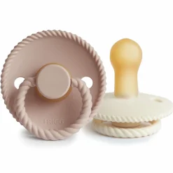 Frigg Fopspeen Rope maat 2 6-18 mnd Blush Cream 2 stuks