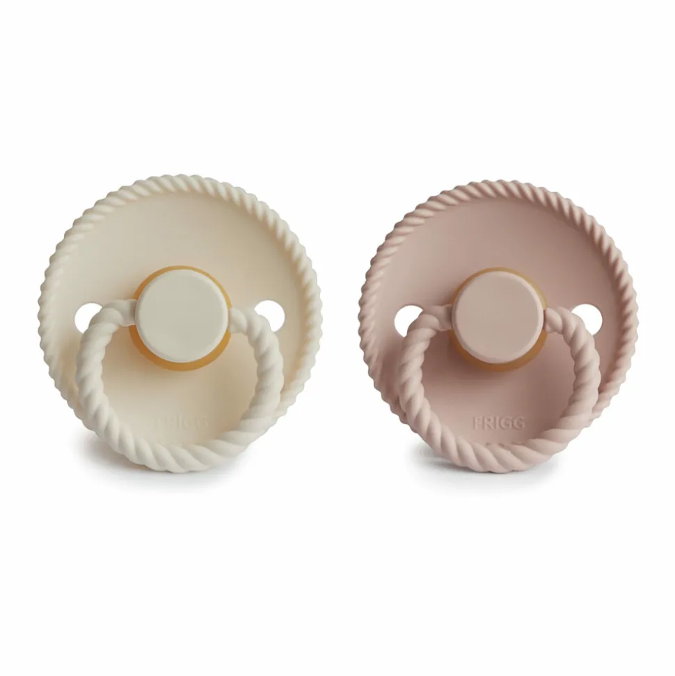 Frigg Fopspeen Rope maat 2 6-18 mnd Blush Cream 2 stuks