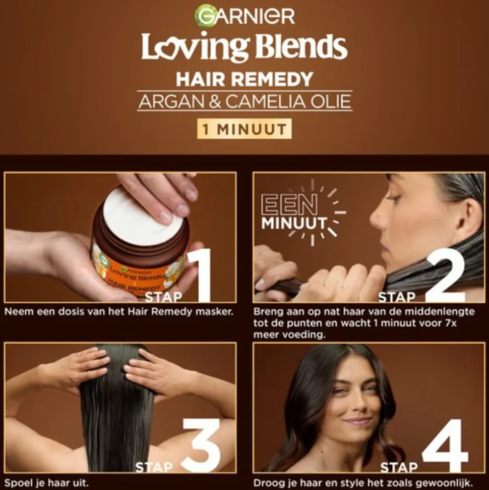 Garnier Loving Blends Argan- en Cameliaolie Haarmasker 340 ml