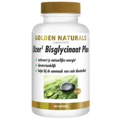 Golden Naturals IJzer Bisglycinaat Plus 180 vegacapsules
