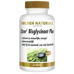 Golden Naturals IJzer Bisglycinaat Plus 60 vegacapsules