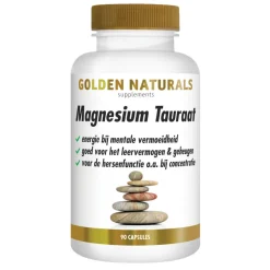 Golden Naturals Magnesium Tauraat 90 vegacapsules