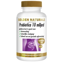 Golden Naturals Probiotica 10 Miljard Maagsapresistent 180 vegacapsules
