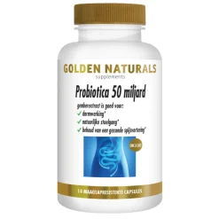 Golden Naturals Probiotica 50 Miljard Maagsapresistent 14 vegacapsules