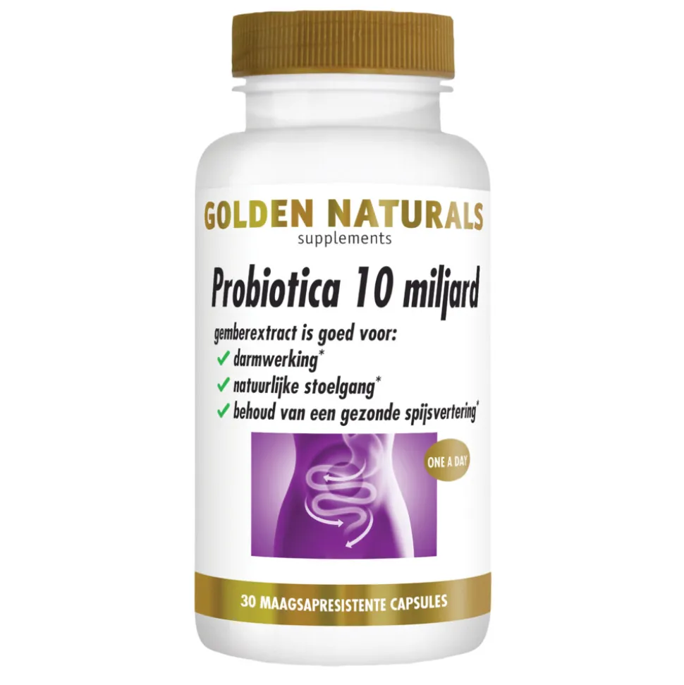 Golden Naturals Probiotica 10 Miljard Maagsapresistent 30 vegacapsules