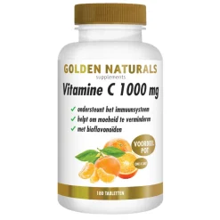 Golden Naturals Vitamine C 1000mg Bioflavonoïden Vegan 180 tabletten