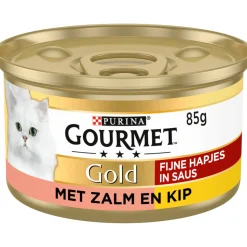 Gourmet Gold Fijne Hapjes Zalm - Kip 85 gr