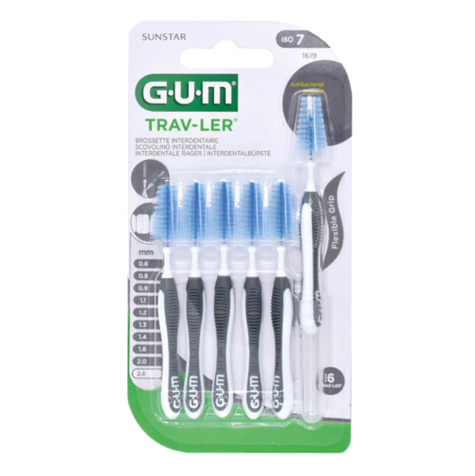 GUM Trav-Lers Ragers Zwart 2,6 mm 6 stuks