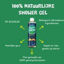 Happy Earth 100% Natuurlijke Douchegel Lemon Sandalwood 300 ml