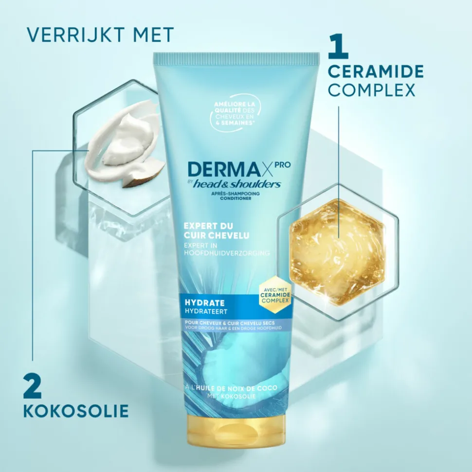 Head & Shoulders Conditioner DERMAxPRO Hydrateert 220 ml