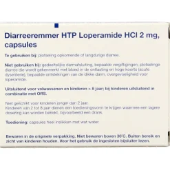 Healthypharm Diareeremmer 2 mg HTP Loperamide HCl 2 mg 20 capsules
