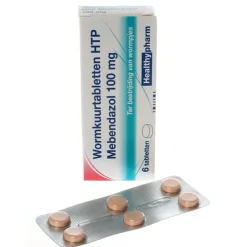 Healthypharm Wormkuur/mebendazol 100 mg 6 tabletten